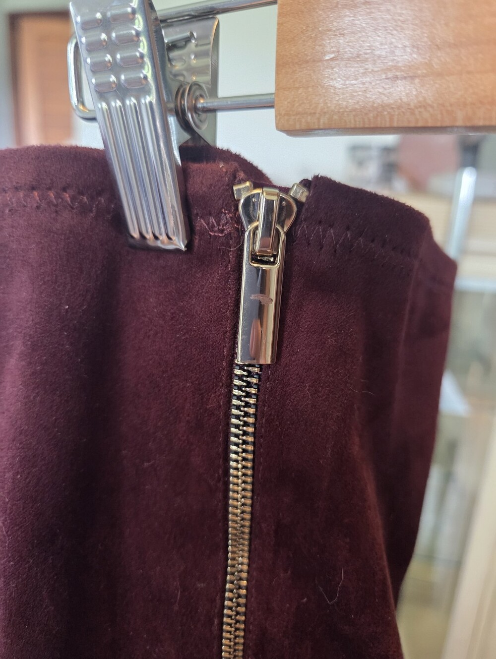 Oxblood Faux Suede Platform Heeled Over The Knee Boots - Picture 11 of 11